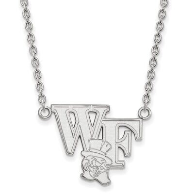Wake Forest University Large Pendant with Chain Necklace 10k White Gold 1W048WFU-18, MPN: 1W048WFU-…