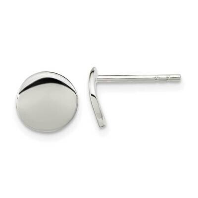 Flat Circle Post Earrings Sterling Silver Polished QE16000, MPN: QE16000, 196904150870