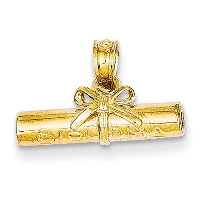 Hollow Polished Diploma Pendant 14k Gold C2224, MPN: C2224, 637218069378