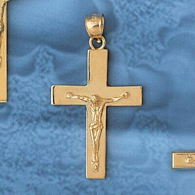 Dazzlers Jewelry Jesus Christ on Cross Pendant Necklace Charm Bracelet in Yellow, White or Rose Gol…