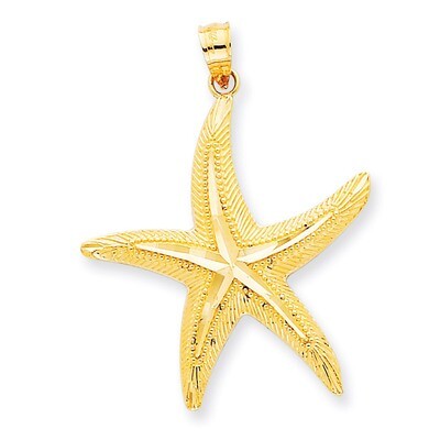 Starfish Pendant 14k Gold Diamond-cut K2944, MPN: K2944, 637218137015
