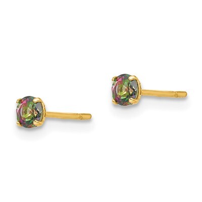 Round Mystic Topaz 3mm Post Earrings - 14k Gold SE2299 by Madi K, MPN: SE2299, 886774998008