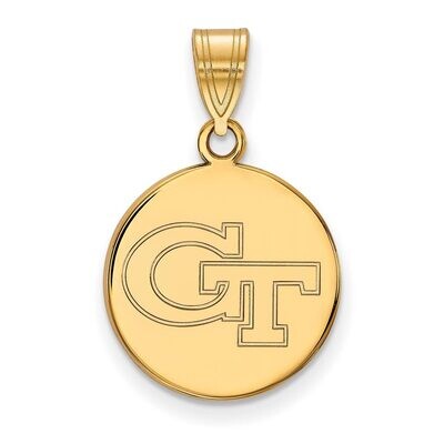Georgia Institute of Technology Medium Disc Pendant 14k Yellow Gold 4Y033GT, MPN: 4Y033GT, 88677487…