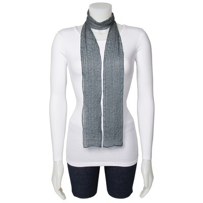 Grey Beaded Woven Polyester Fashion Scarf GM13058