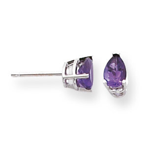 6x4mm Pear Amethyst Earrings 14k White Gold XE79WAM, MPN: XE79WAM, 883957102948