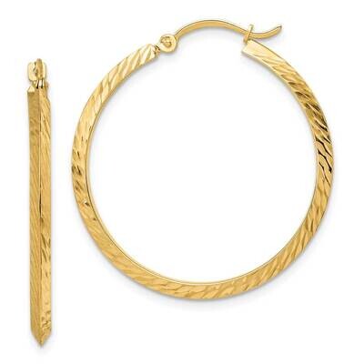 Diamond-Cut Hoop Earrings 14k Gold Polished  TF1447, MPN: TF1447, 883957918167