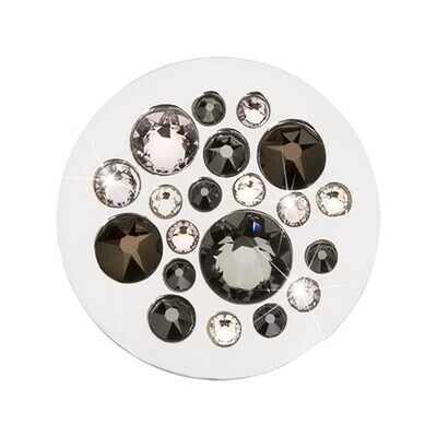 Nikki Lissoni Sparkling Coin with Grey Clear Black Swarovski Crystals Silver-plated In  23.6mm C162…