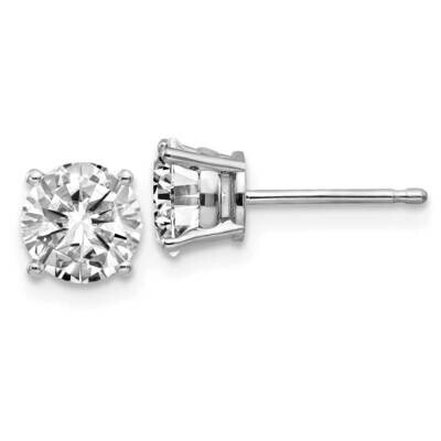 1.75ct. 6.0mm Round J-K Color Moissanite Earrings 14k White Gold WG326-11MB, MPN: WG326-11MB,