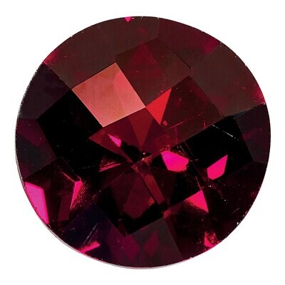 Garnet 7mm Round Checkerboard AA Quality Gemstone GA-0700-RDX-AA, MPN: GA-0700-RDX-AA,