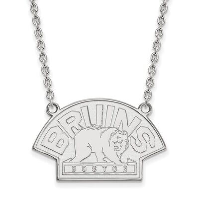 Boston Bruins Large Pendant with Chain Necklace 14k White Gold 4W042BRI-18, MPN: 4W042BRI-18, 88677…