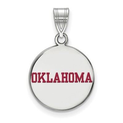 University of Oklahoma Medium Enamel Disc Pendant Sterling Silver SS054UOK, MPN: SS054UOK, 88677476…