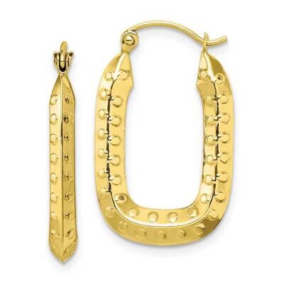 Polished Textured Rectangle Hoop Earrings 10k Gold 10TC412, MPN: 10TC412, 886774011936