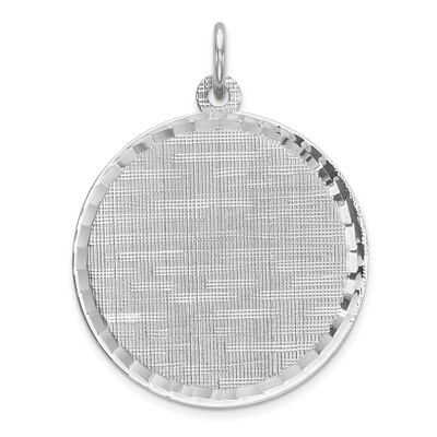 Engravable Rnd Patterned Polish Front Satin Back Disc Sterling Silver Rhodium-plated QM518/18, MPN:…