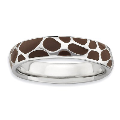 Enameled Animal Print Ring - Sterling Silver Polished QSK583, MPN: QSK583, 886774218908