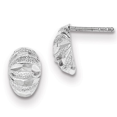 Diamond-cut Textured Post Earrings Sterling Silver QE11931