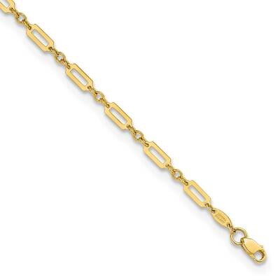 Fancy Rectangle Link 7.5 Inch Bracelet 14k Gold Polished FB1885-7.5, MPN: FB1885-7.5, 883957810300