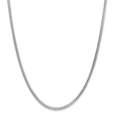 3.4mm Diamond-cut Square Franco Necklace 18 Inch Sterling Silver QQF100-18, MPN: QQF100-18, 8839579…