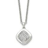 CZ Stone Stone Square 2 Inch Extension Necklace Stainless Steel Polished SRN1530-18 by Chisel, MPN:…