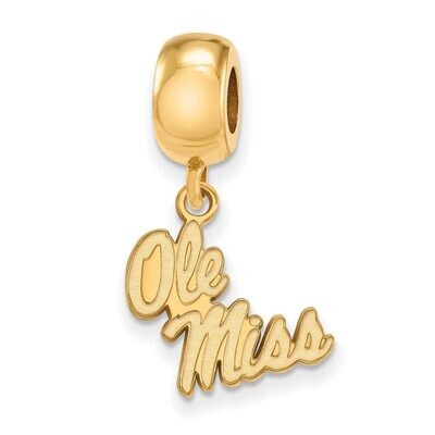 University of Missisippi Bead Charm Small Dangle Gold-plated Silver GP059UMS, MPN: GP059UMS, 886774…