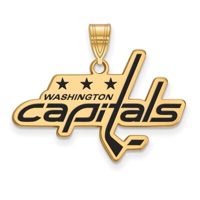 Washington Capitals Large Enamel Pendant Gold-plated Silver GP030CAP, MPN: GP030CAP, 886774744254