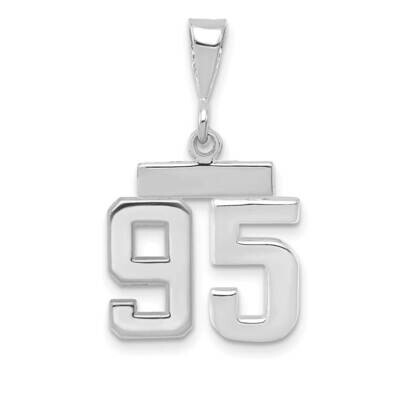 Number 95 Charm 14k White Gold Polished Small WSP95, MPN: WSP95, 196904074497