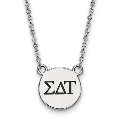 Sigma Delta Tau Extra Small Enameled Pendant with 18 Inch Chain Sterling Silver SS016SDT-18, MPN: S…