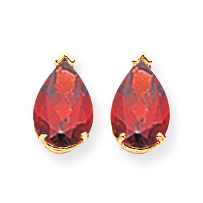 Garnet Diamond Pear Stud Earrings 14k Gold XE83GA, MPN: XE83GA, 883957104829