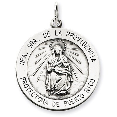 De La Providencia Medal Antiqued Sterling Silver QC5590, MPN: QC5590, 191101183362
