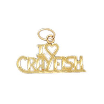 Dazzlers Jewelry I Love Crayfish Pendant Necklace Charm Bracelet in Yellow, White or Rose Gold 1078…