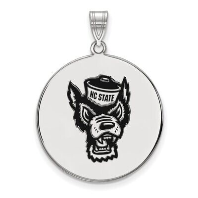 North Carolina State University Extra Large Enamel Disc Pendant Sterling Silver SS074NCS, MPN: SS07…