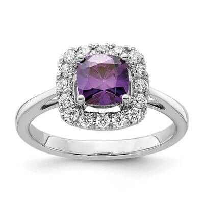 Amethyst Halo Ring 14k White Gold Lab Grown Diamond RM9037-AM-028-WLG, MPN: RM9037-AM-028-WLG, 8839…