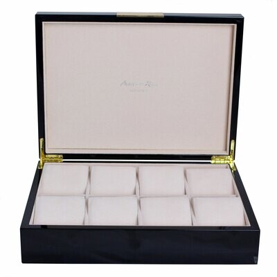 Addison Ross Black Watch Box8 x 11 Inch Lacquer BX1400W, MPN: BX1400W, UPC/EAN: 5024043191490