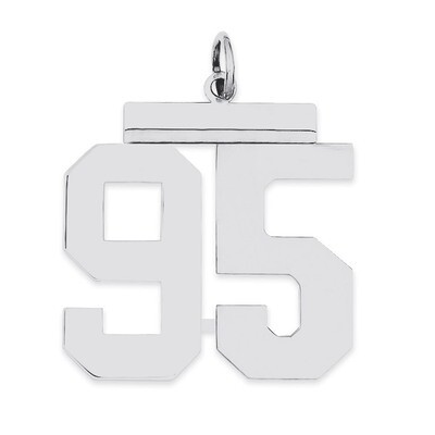 Charm Number 95 Polished Sterling Silver Large QPL95, MPN: QPL95, 191101281457