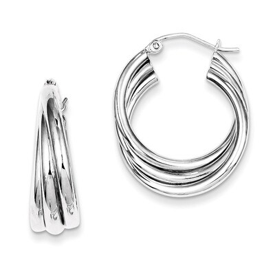Hoop Earrings Sterling Silver Rhodium-plated QE8401, MPN: QE8401, 883957545318