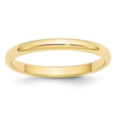 2.5mm Half Round Band 10k Yellow Gold 1HR025 Engravable, MPN: 1HR025, 886774449500