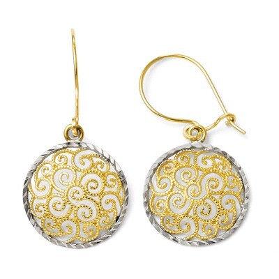 Leslie&#39;s Filigree Dangle Earrings - 14k Gold Two-tone HB-143A, MPN: 143A, 886774639116