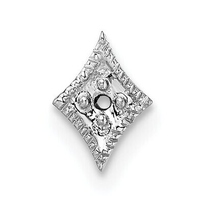 Plate Diamond Shaped with 2mm Silver Tube .005ct. Setting 14k White Gold WG312, MPN: WG312,