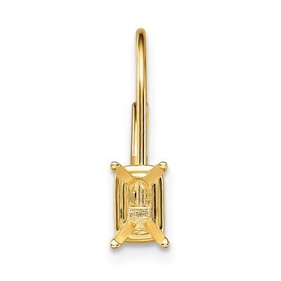 Emerald 6 x 4mm Cast Basket Leverback Earring Mounting 14k Yellow Gold YG418, MPN: YG418,