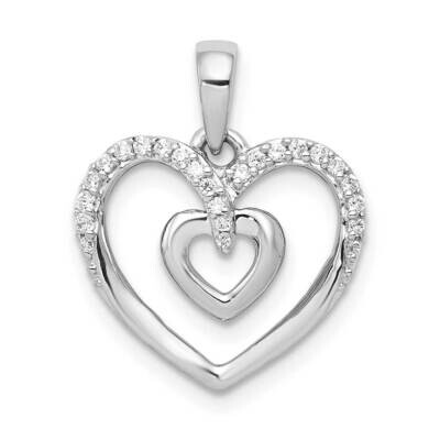 1/10Ct. Diamond Double Heart Pendant 14k White Gold PM4924-010-WA, MPN: PM4924-010-WA, 883957302560