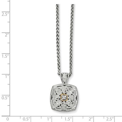 Diamond Necklace Sterling Silver &amp; 14k Gold QTC652, MPN: QTC652, 883957441108