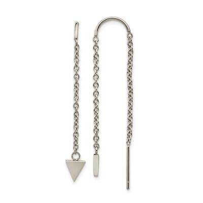 Threader Triangle Dangle Earrings Stainless Steel Polished SRE1352, MPN: SRE1352, 191101866975