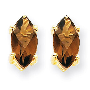 8x4 Marquise Smokey Quartz Earring 14k Gold XE104SQ, MPN: XE104SQ, 883957090009