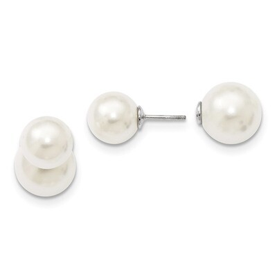 10-11Mm &amp;11-12Mm Shell Pearl White White Earrings Sterling Silver Majestick QMJD1012WW, MPN: QMJD10…