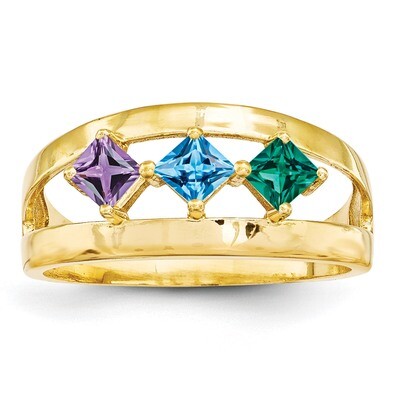 14k Yellow Gold Synthetic Ring Family &amp; Mother XMR63/3SY, MPN: XMR63_3, 883957494012