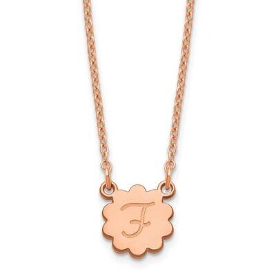 Initial Flower Necklace Sterling Silver Rose-plated XNA1352RP, MPN: XNA1352RP,