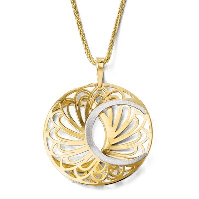 Leslie&#39;s Polished and Satin Pendant - 10k Gold Two-Tone HB-10LF505, MPN: 10LF505, 883957553825