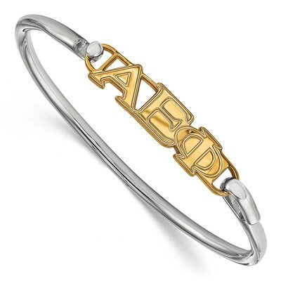 Alpha Epsilon Phi Small Hook and Clasp Bangle Gold-plated Sterling Silver GP009AEP-6, MPN: GP009AEP…