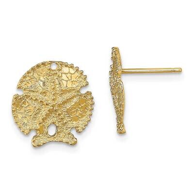 Sand Dollar Earrings Textured (2 of 2) 14k Gold TE772, MPN: TE772, 637218036448