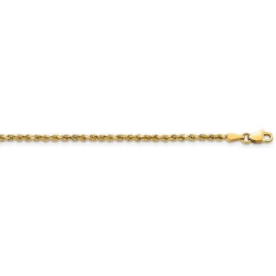 2.25mm Semi-Solid Diamond-Cut Rope Chain 22 Inch 14k Gold DH016-22, MPN: DH016-22, 883957174358