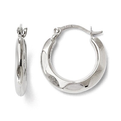 Leslie&#39;s Polished Hinged Hoop Earrings - 14k White Gold HB-15Q, MPN: 15Q, 883957024165